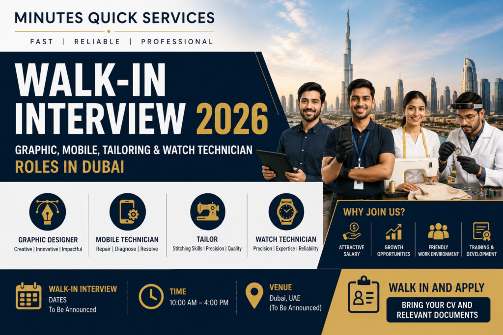 Minutes Quick Services Walk-In Interview 2026